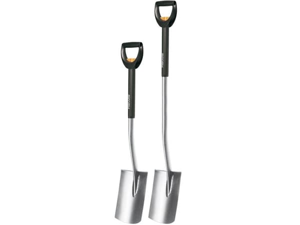 Fiskars 1000620, Hagespade, Plast, Stål, Sort, Oransje, Rustfritt stål, firkant, D-formet, 1250 mm