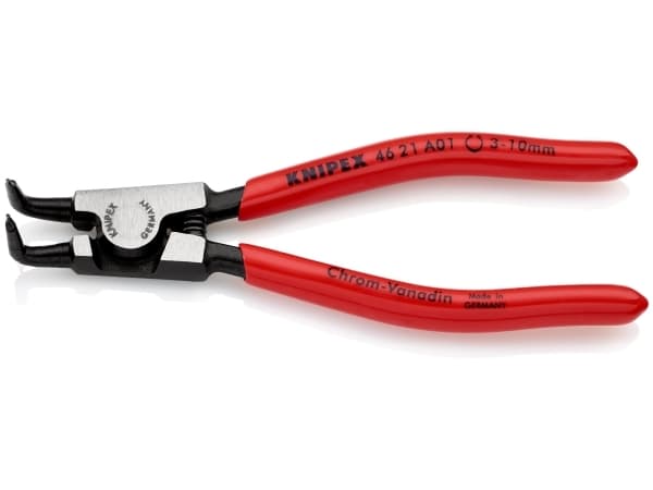 Knipex 46 21 A01, Låseringtang, Kromvanadiumstål, Plast, Rød, 125 mm, 85 g