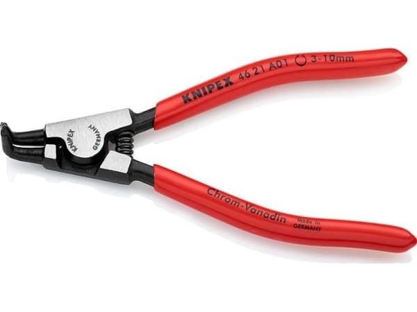 Knipex 46 21 A01, Låseringtang, Kromvanadiumstål, Plast, Rød, 125 mm, 85 g