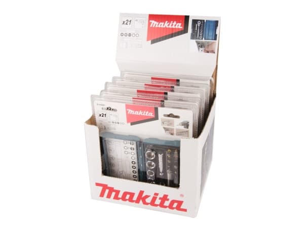Makita - Ruuvimeisseli- ja räikkäsarja - 21 kpl - torx, phillips, pozidriv, hex - 5 mm, 6 mm, 8 mm, 10 mm, 12 mm, 13 mm - pituus: 25 mm