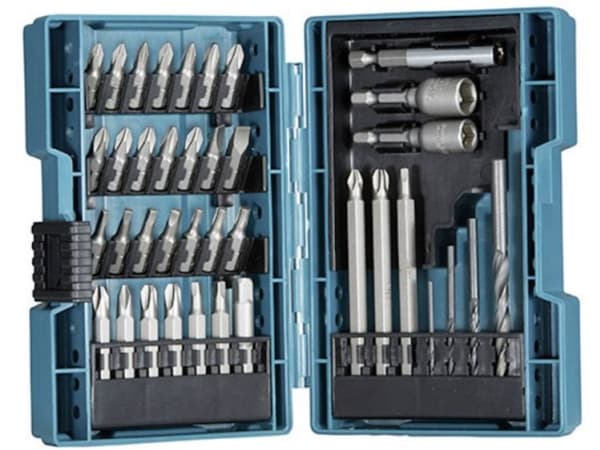 Makita - Skruvmejsel-, borr- och hylssats - 38 delar - 6 mm, 8 mm, 10 mm, 4 mm, 3 mm, 2 mm - torx, phillips, pozidriv, hex - längd: 50 mm, 25 mm, 90