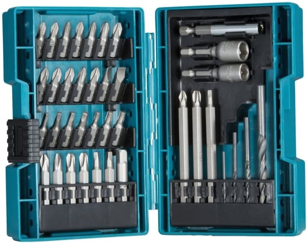 Makita - Skruvmejsel-, borr- och hylssats - 38 delar - 6 mm, 8 mm, 10 mm, 4 mm, 3 mm, 2 mm - torx, phillips, pozidriv, hex - längd: 50 mm, 25 mm, 90