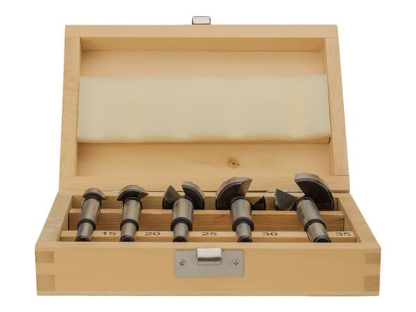 Makita - Borsett - Forstner bit - 5 deler - 25 mm, 15 mm, 20 mm, 35 mm, 30 mm - cylindrical - lengde: 90 mm - for Makita DHP453RFEW, DLX2497J