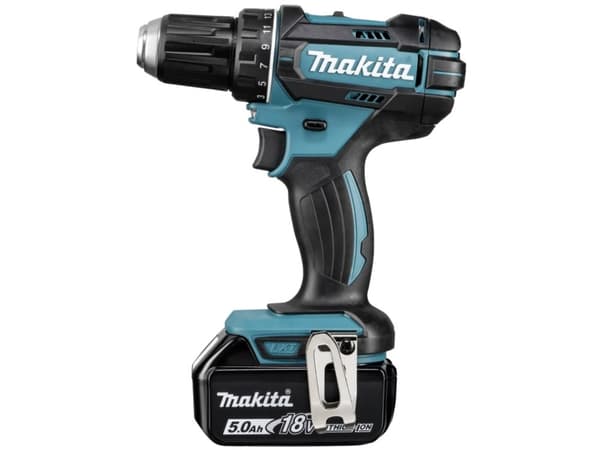 Makita DDF482RTJ, Akkuruuvinväännin, Pistoolikahva, 1/2", Musta, Sininen, Ripustinkoukku, 1900 RPM
