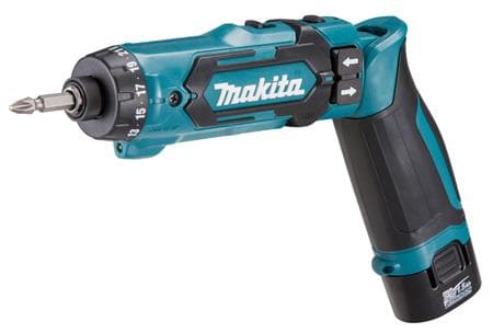 MAKITA Knækskruetrækker DF012DSJ med momentindstilling og lys. Leveres med lader DC10WA, 2 batterier BL0715, makpac boks 821549-5