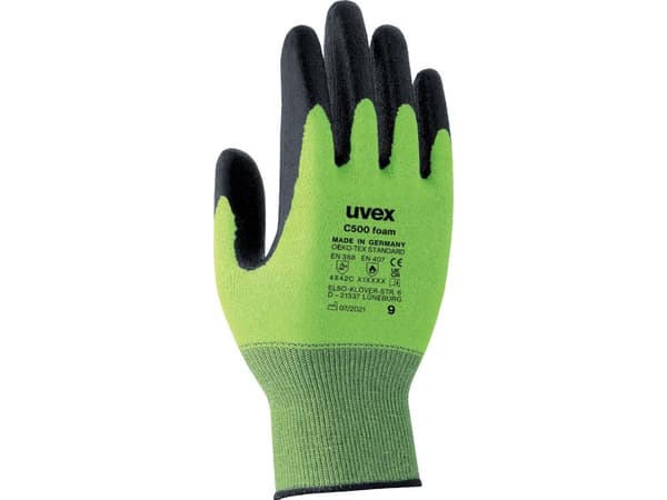 Uvex C500 foam, Sort, Grønn, Voksen, Voksen, Unisex, 1 stykker, Polyethylen, Viskose, Polyamid, Fiberglass