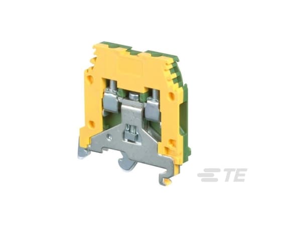 TE CONNECTIVITY Läpivientiliitin 4mm² Keltainen/vihreä, maadoitusliitin metallijalustalla, leveys 6mm