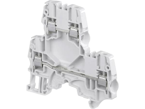 TE CONNECTIVITY Gennemgangsklemme, 4 mm², grå, tolag Bredde 5,2 mm