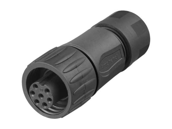 Amphenol C016 20D003 110 12, 22 A, 400 V, 4P, Suora, Naaras, Hopea