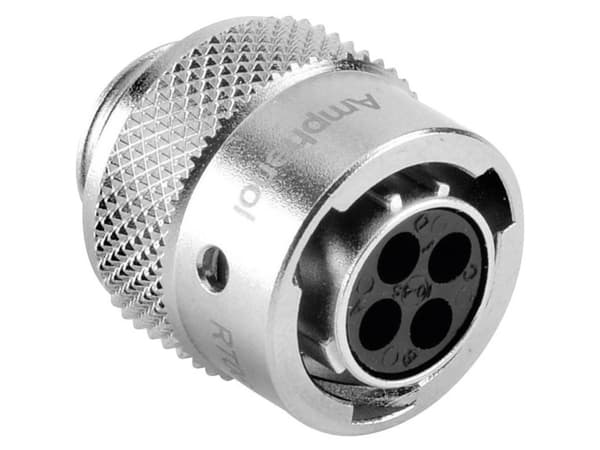 Amphenol kontakter och terminaler, 4P, rak, Hanstik, nickel, IP67