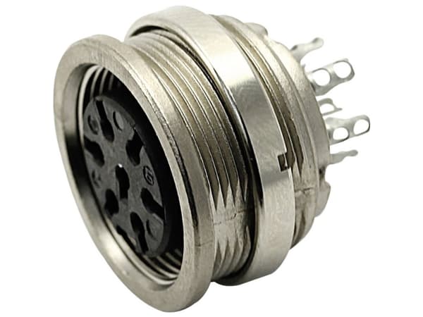 Amphenol T 3478 000, 5 A, 300 V, 7P, Rak, Nickel, IP40