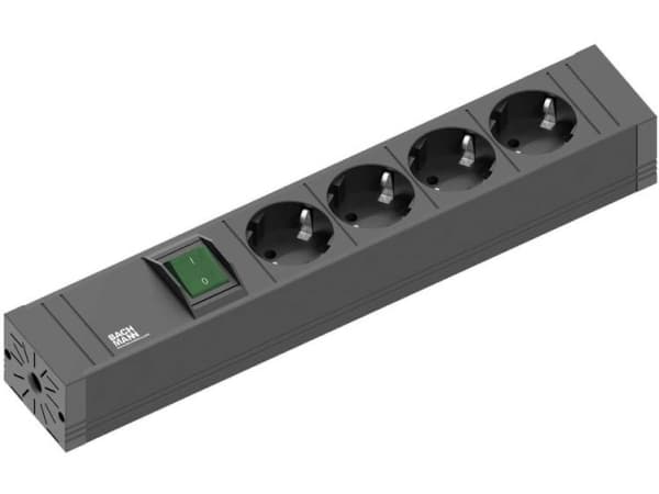 Bachmann 420.0012, 2 m, Sisätila, Musta, 4 AC-pistorasia(a), 16 A, 311 mm