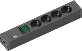 Bachmann 420.0012, 2 m, Sisätila, Musta, 4 AC-pistorasia(a), 16 A, 311 mm