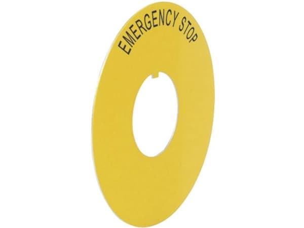 BACO BALWE16300 Betegnelsesskilt (Ø) 60 mm EMERGENCY STOP Gul 1 stk