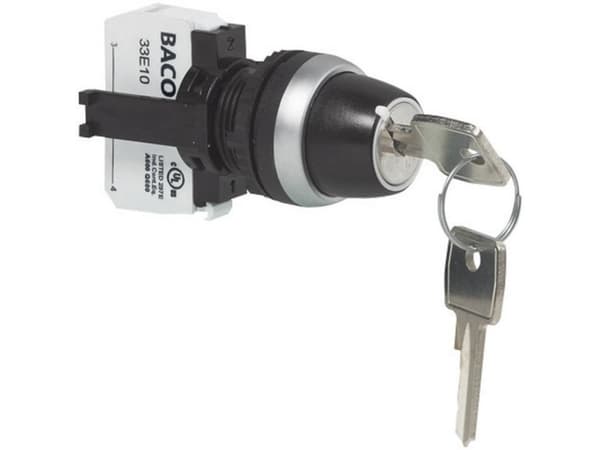 BACO L21LA00G Nyckelbrytare Frontring plast, förkromad 1 x 45° 1 st