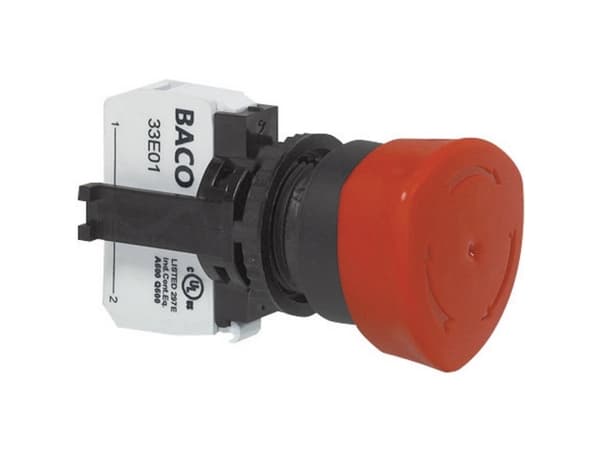 BACO L22ED01D Nødstopknap Frontring muovi, Sort 600 V 10 A IP69K 1 stk 1 stk