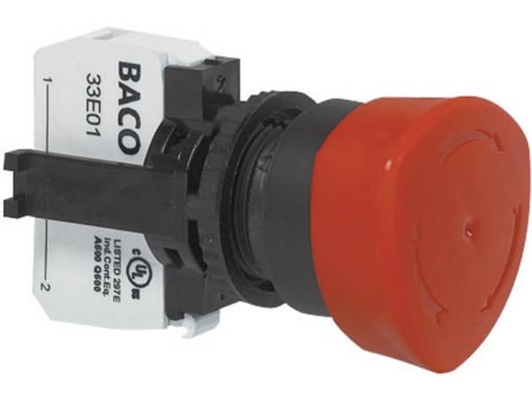 BACO L22ED01D Nødstopknap Frontring muovi, Sort 600 V 10 A IP69K 1 stk 1 stk