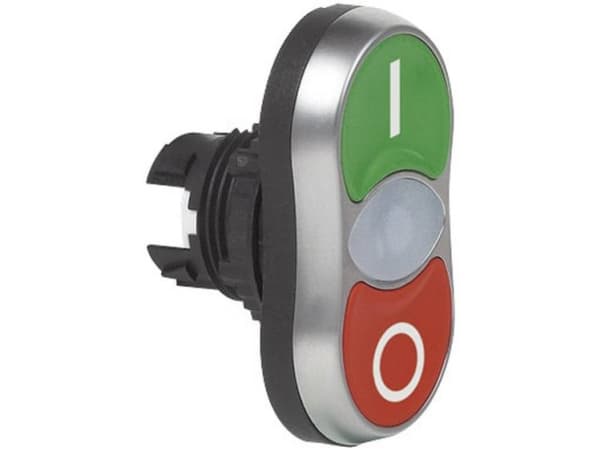 BACO L61QH21 Kaksoispainike Eturengas muovia, kromattu vihreä, punainen 1 kpl