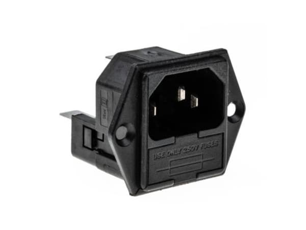 Bulgin PF0030/63 IEC-kontakt PF Kontakt, infälld vertikal Antal poler: 2 + PE 10 A Svart 1 st