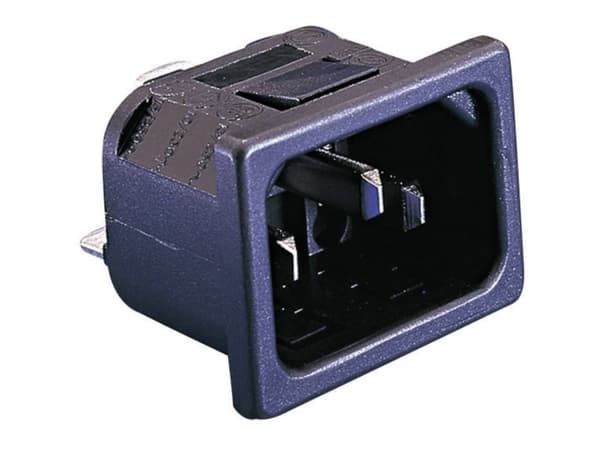 Bulgin PX0575/15/28 IEC-kontakt PX-kontakt, infälld vertikal Antal poler: 2 + PE 10 A Svart 1 st