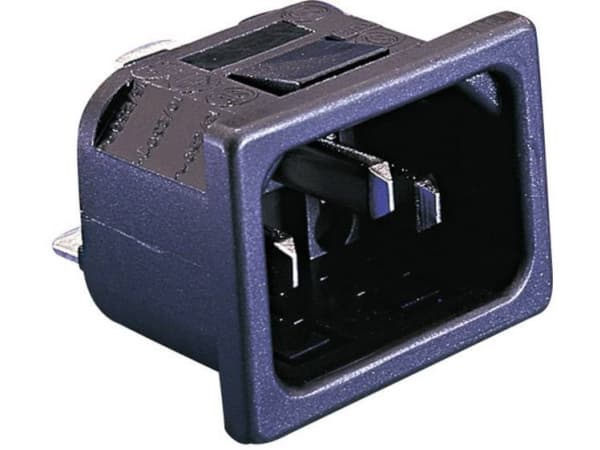 Bulgin PX0575/15/63 IEC-kontakt PX-kontakt, infälld vertikal Antal poler: 2 + PE 10 A Svart 1 st