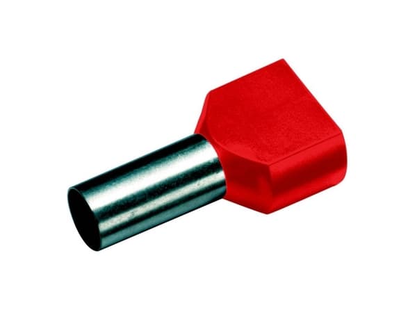 Cimco 18 2466 Tvillingekabelsko 1 mm² Delvist isoleret Rød 100 stk