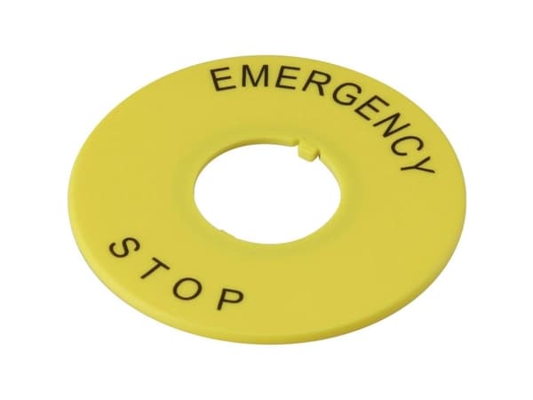 Opaste Tulosta motiivi EMERGENCY STOP Keltainen DECA A2AV-27 1 kpl