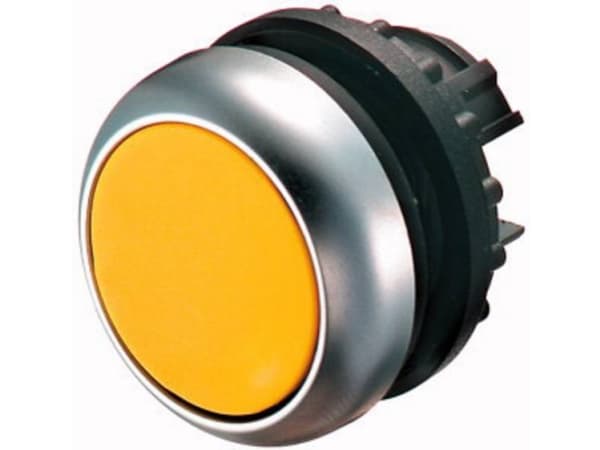 Eaton M22-D-Y, Knap, Krom, Gul, Plast, IP66, IP67, IP69, 29.7 mm, 29 mm