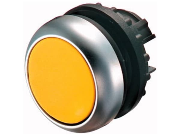 Eaton M22-D-Y, Knap, Krom, Gul, Plast, IP66, IP67, IP69, 29.7 mm, 29 mm