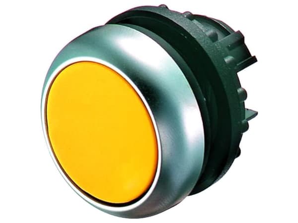Eaton M22-D-Y, Knap, Krom, Gul, Plast, IP66, IP67, IP69, 29.7 mm, 29 mm