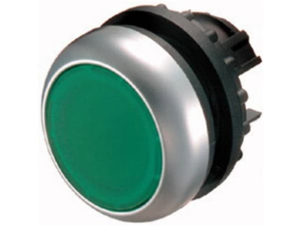 Eaton M22-DR-G, Nappi, Kromi, Vihreä, Muovi, IP66, IP67, IP69, 29,7 mm, 29 mm