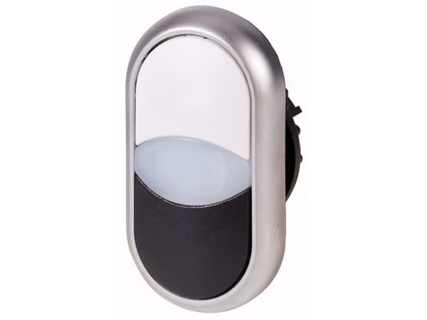 Eaton M22-DDL-WS, Knapp, Svart, Titan, Vit, Plast, IP66, 32,2 mm, 54,7 mm