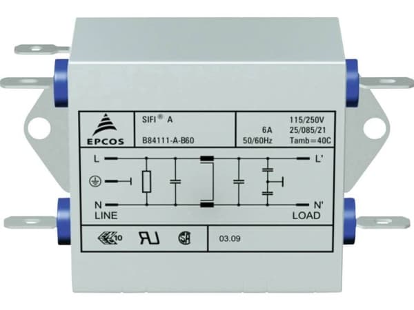 TDK B84111AB120 Melusuodatin liekinkestävä 250 V/AC 20 A 0,47 mH (L x S x K) 63,5 x 77 x 38,1 mm 1 kpl 1 kpl