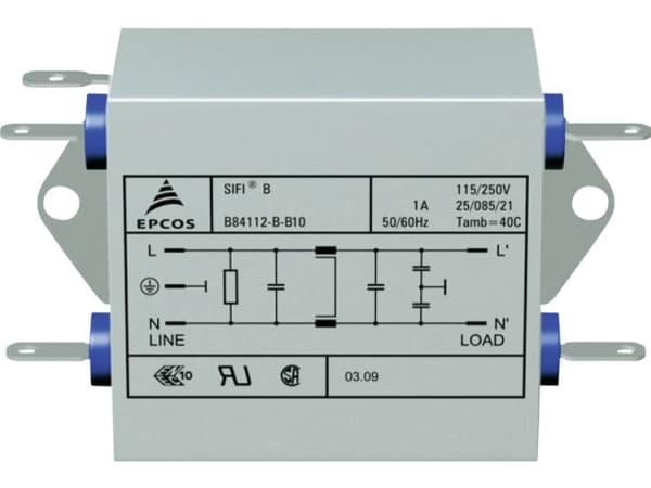TDK B84112BB30 Bullerfilter flamskyddad 250 V/AC 3 A 10 mH (L x B x H) 76,5 x 45 x 28,6 mm 1 st