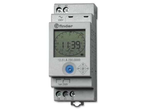 Finder 12.51.8.230.0000, Hvit, 16 A, CE, 110 - 230 V, 50 - 60 Hz, -20 - 50 °C