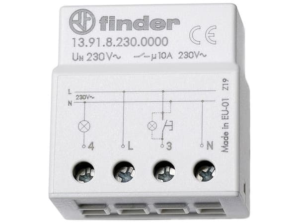 Finder 13.91.8.230.0000, Grå, 10 A, CE, 230 V