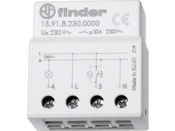 Finder 13.91.8.230.0000, Grå, 10 A, CE, 230 V
