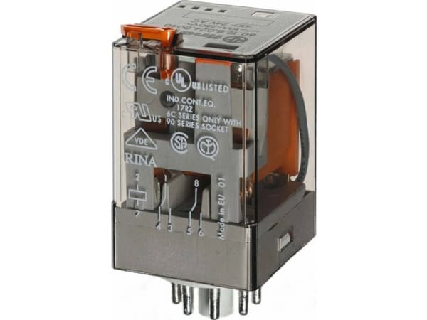 Finder 60.12.8.024.0040 Stikrelæ 24 V/AC 10 A 2 x omskifter 1 stk