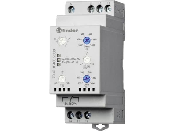 Övervakningsreläer 380 - 415 V/AC 1 x växelkontakt Finder 70.41.8.400.2030 1 st