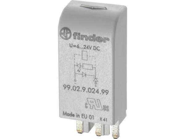 Plug-in-modul med LED, Med varistor 1 st Finder 99.02.0.024.98 N/A Passar till modell: Finder 90.02, Finder 90.03, Finder 92.03, Finder 94.03, Finder