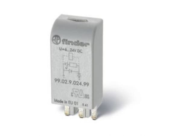 Plug-in-modul med LED, Med varistor 1 st Finder 99.02.0.024.98 N/A Passar till modell: Finder 90.02, Finder 90.03, Finder 92.03, Finder 94.03, Finder