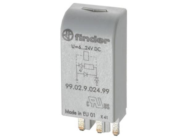 Plug-in-modul med LED, Med varistor 1 st Finder 99.02.0.024.98 N/A Passar till modell: Finder 90.02, Finder 90.03, Finder 92.03, Finder 94.03, Finder