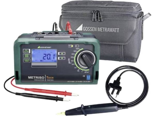 Gossen Metrawatt METRISO TECH - Set Isolationsmåler Kalibreret (DAkkS) 50 V, 100 V, 250 V, 500 V, 1000 V 200 GΩ