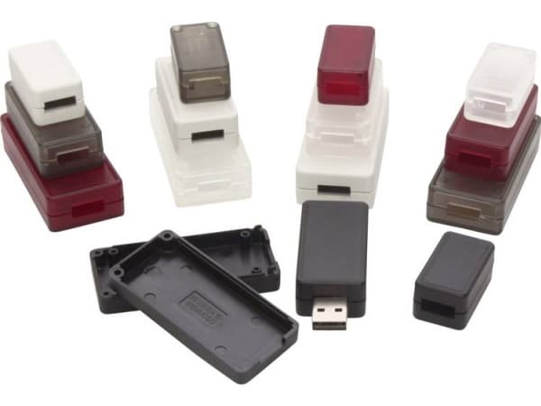 Hammond Electronics Hammond Electronics 1551USB3TRD USB-skåp 65 x 30 x 15,5 ABS Transparent, Rød 1 stk