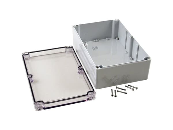 Hammond Electronics 1554VA2GYCL Universalkabinet 240 x 160 x 90 Polykarbonat Grå, Klar 1 stk