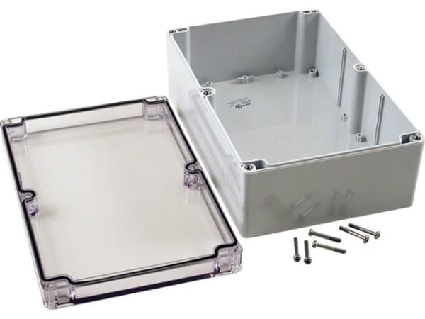 Hammond Electronics 1554VA2GYCL Universalkabinet 240 x 160 x 90 Polykarbonat Grå, Klar 1 stk