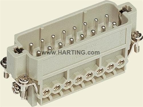 HARTING HAN A -liitin, insert-tyyppi 16Aruuviliitin max 2,5mm2, 16A16napainen