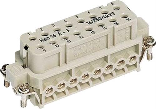 HARTING Stikindsats HAN A, størrelse 16 A, 16-pol, hunstik, skrueterminal maks 2,5mm²