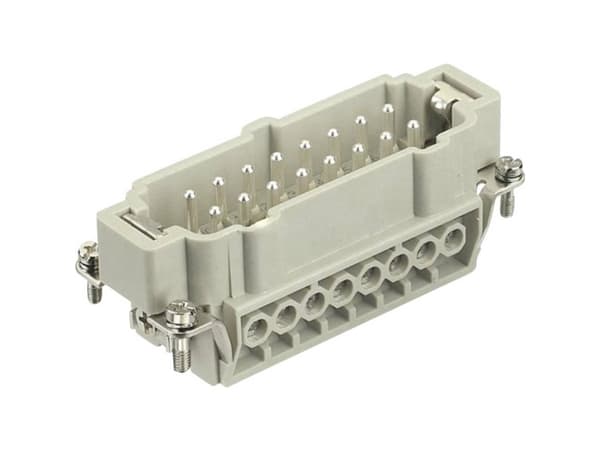 HARTING HAN E liitin, insertti tyyppi 16Kahvallinen liitinruuviliitin max 2,5mm2, 16A16napainen