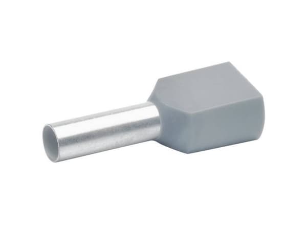 Klauke 87412 Tvillingekabelsko 4 mm² Delvist isoleret Grå 100 stk